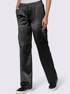 Pantalons cargo satin confortables avec poches pratiques ajustés