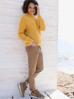 Pantalons chinos confortables avec poches fendues faciles à associer
