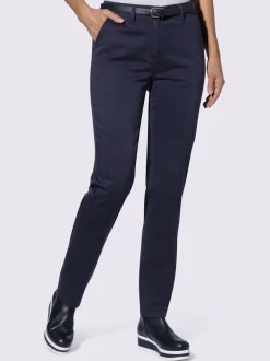 Pantalons chinos extensibles avec ceinture et poches pratiques