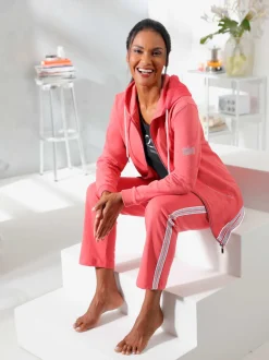 Pantalons confortables en matière sweat avec rayures brillantes