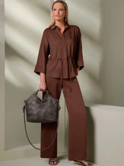Pantalons confortables à jambes larges avec ceinture élastique