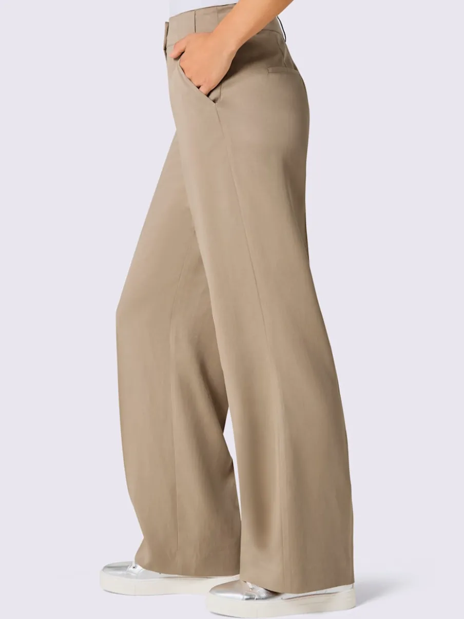 Pantalons à coupe ample en lin et lyocell confortables