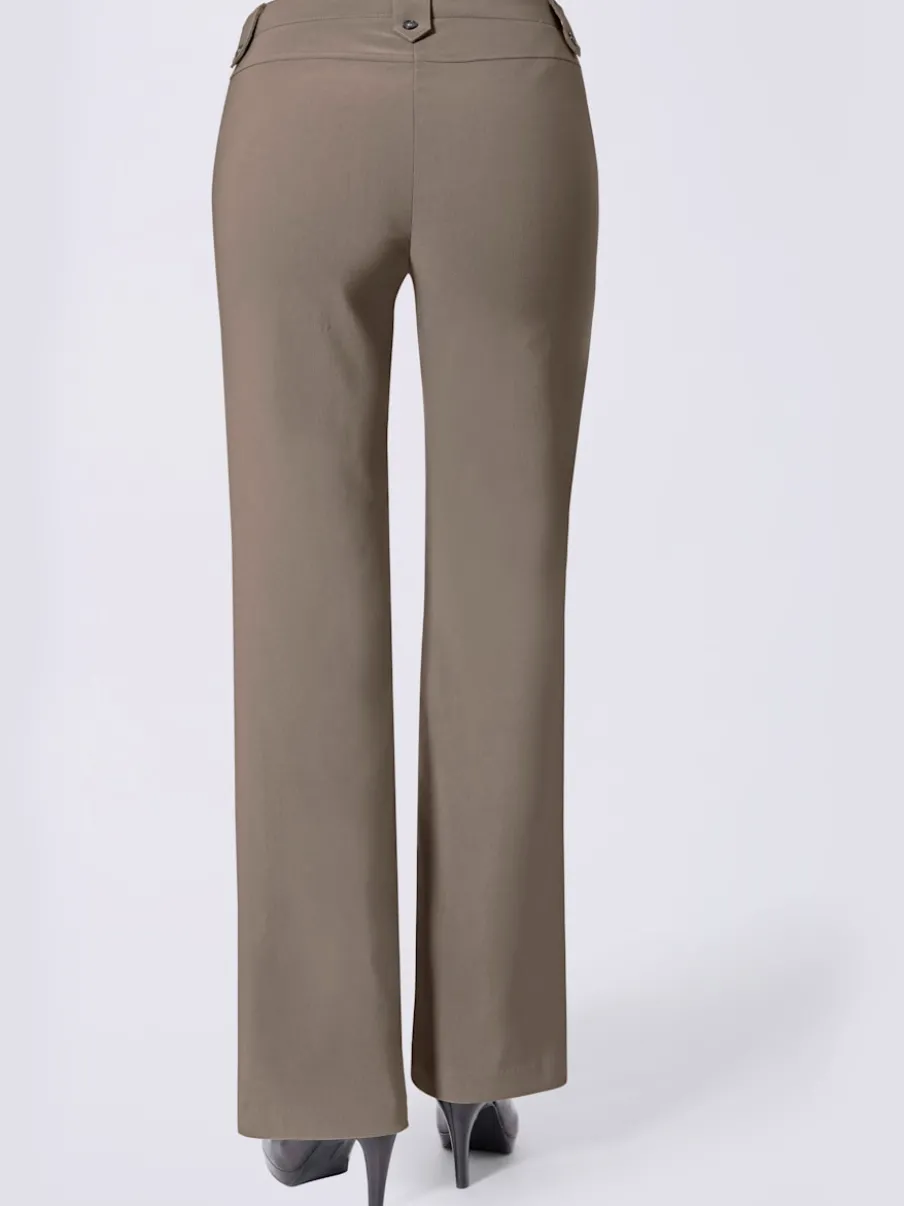 Pantalons coupe droite avec détails fantaisie et poches