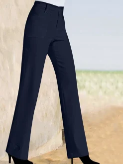 Pantalons coupe droite avec détails fantaisie et poches