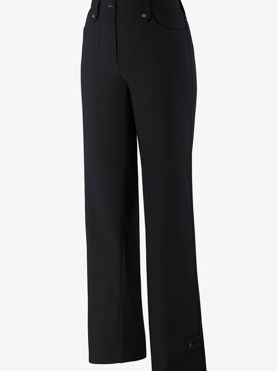 Pantalons coupe droite avec détails fantaisie et poches