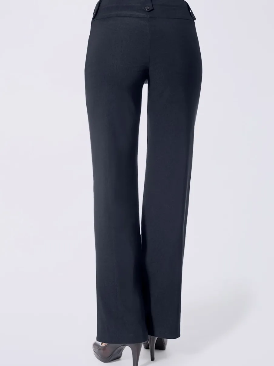 Pantalons coupe droite avec détails fantaisie et poches