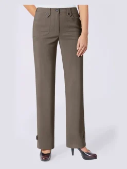 Pantalons coupe droite avec détails fantaisie et poches