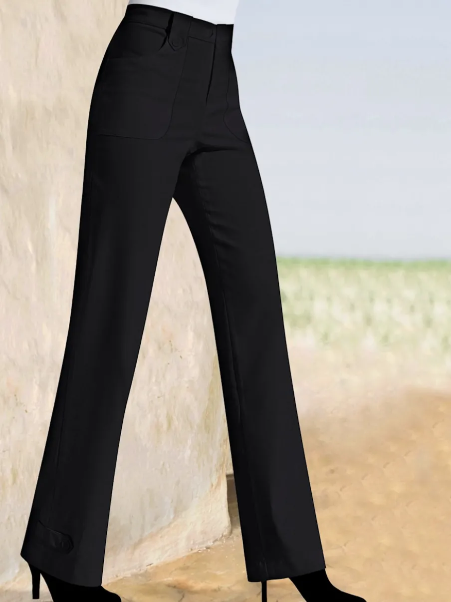 Pantalons coupe droite avec détails fantaisie et poches