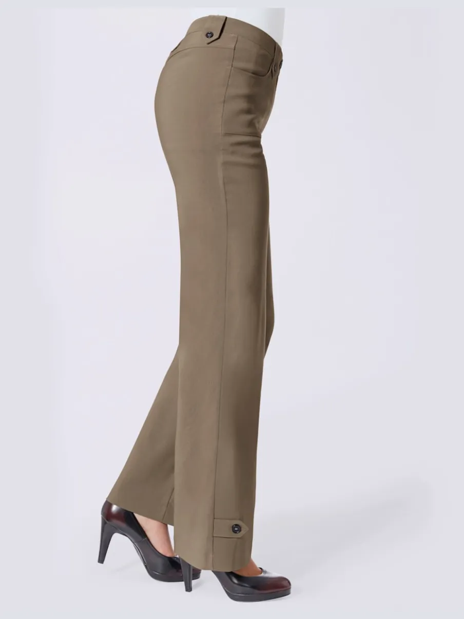 Pantalons coupe droite avec détails fantaisie et poches