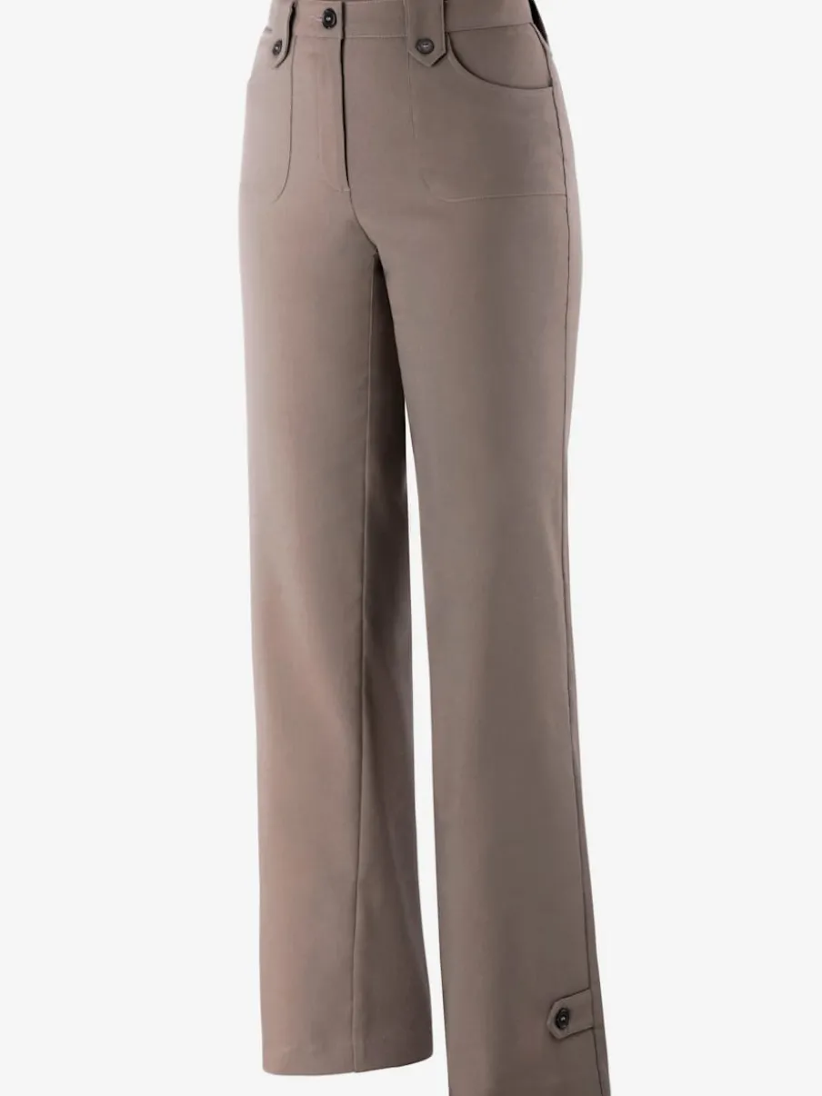 Pantalons coupe droite avec détails fantaisie et poches
