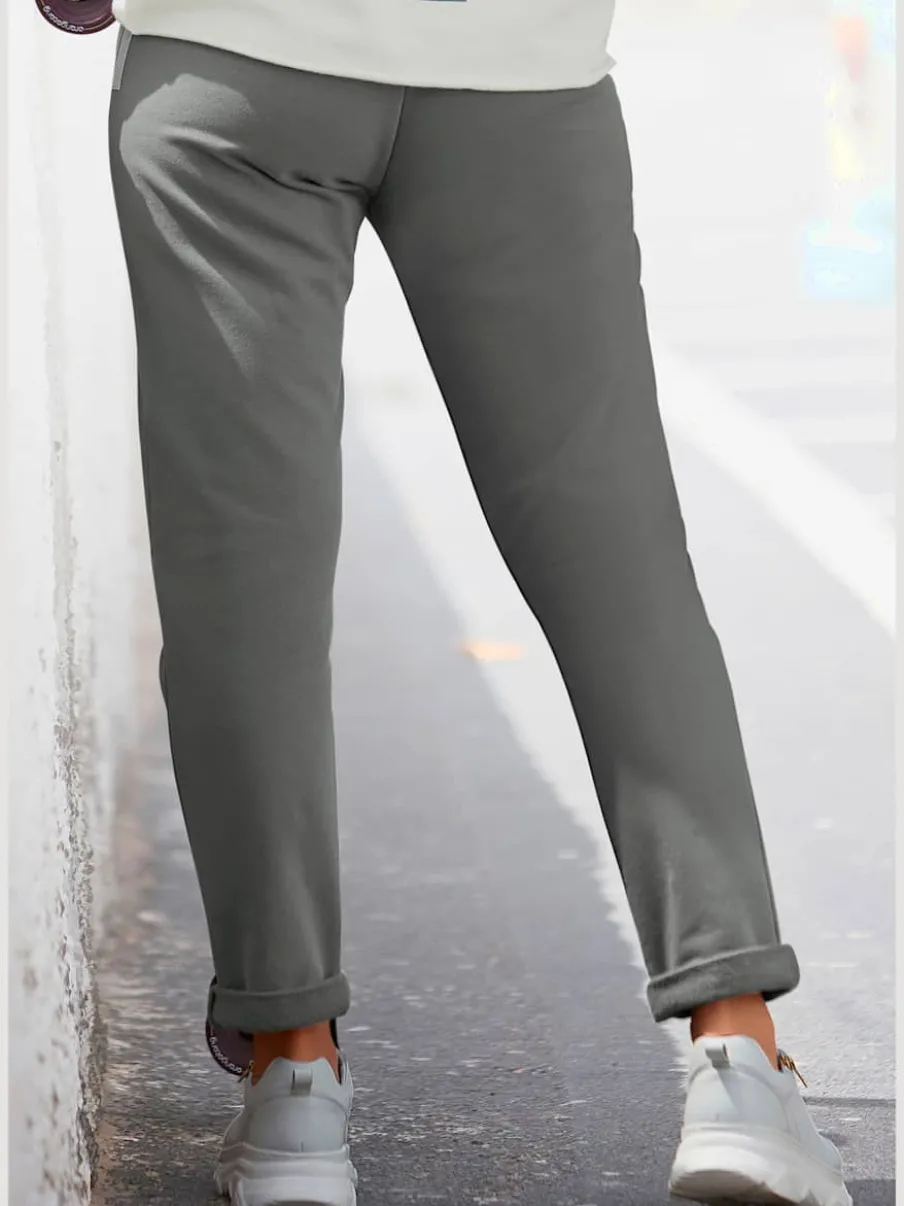 Pantalons décontractés avec ceinture élastique et poches latérales