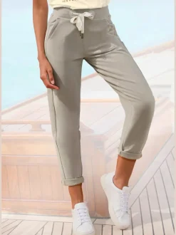 Pantalons décontractés avec ceinture élastique et poches latérales