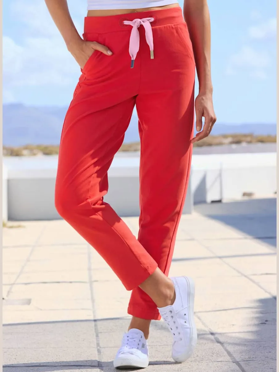 Pantalons décontractés avec ceinture élastique et poches latérales