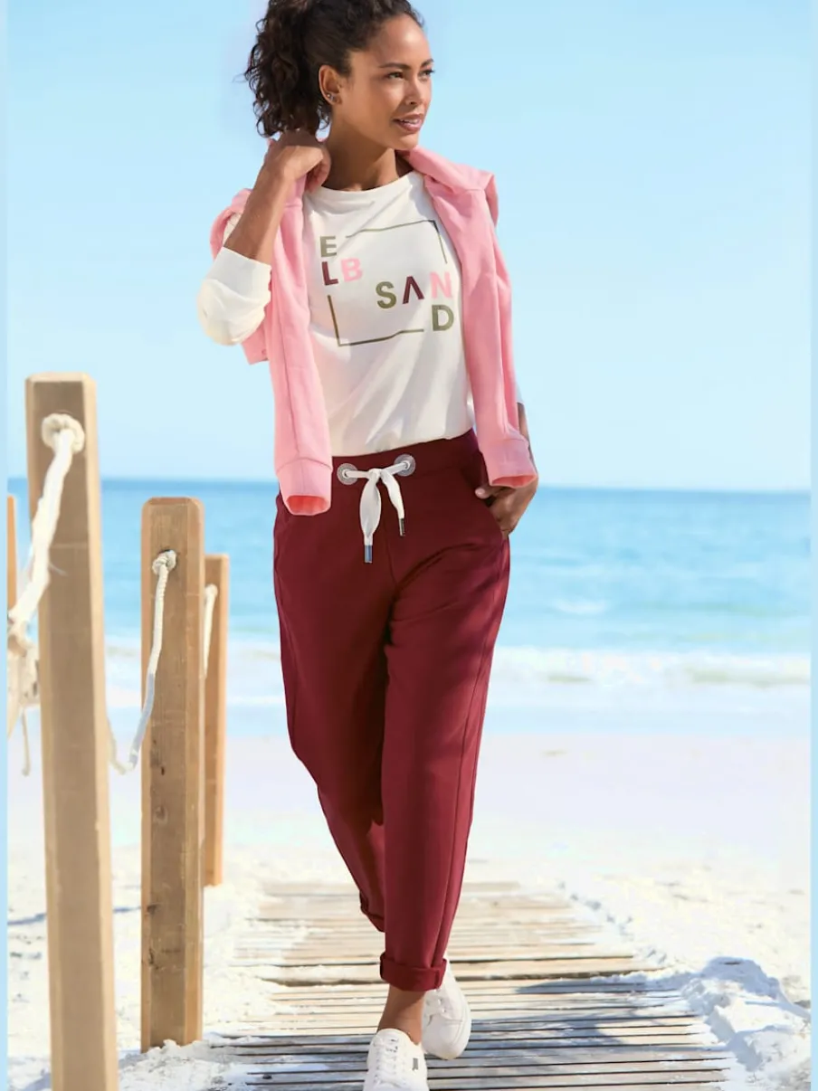 Pantalons décontractés avec ceinture élastique et poches latérales