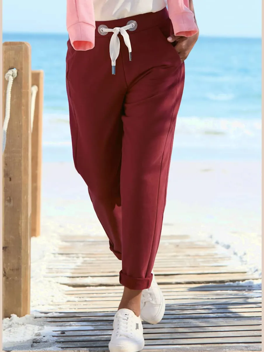 Pantalons décontractés avec ceinture élastique et poches latérales