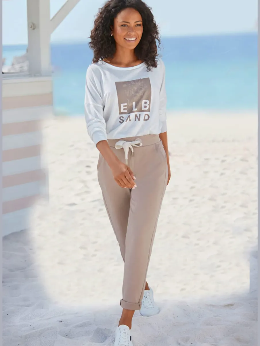 Pantalons décontractés avec ceinture élastique et poches latérales