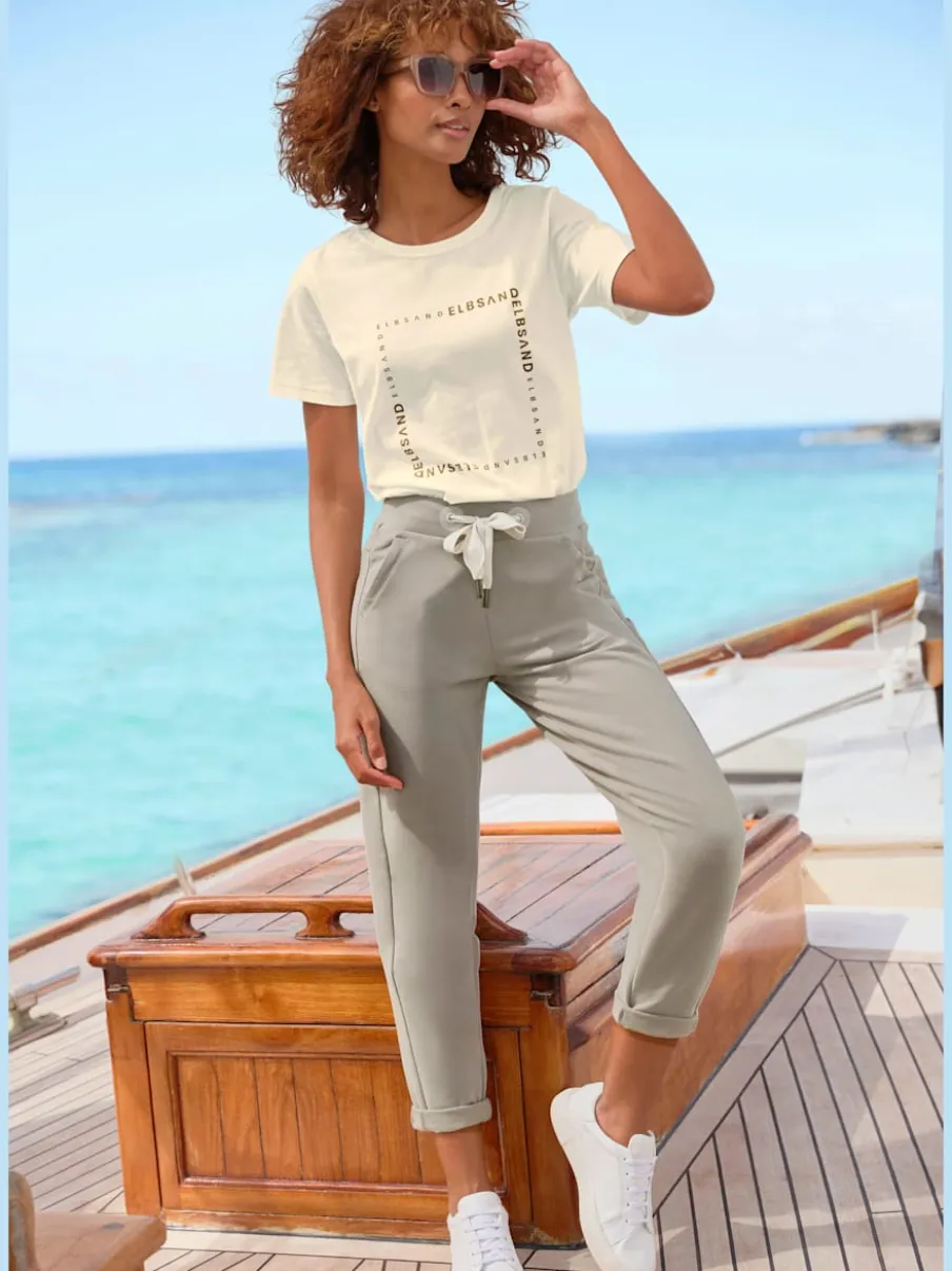 Pantalons décontractés avec ceinture élastique et poches latérales