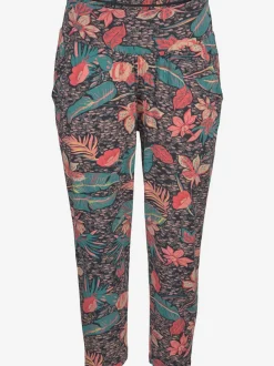 Pantalons décontractés 7/8 avec imprimé tropical unique