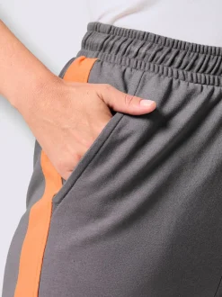 Pantalons décontractés à ceinture élastique avec rayures