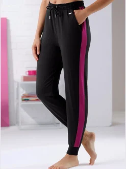 Pantalons décontractés à ceinture élastique avec rayures