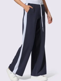 Pantalons de jogging confortables avec ceinture élastique rayée