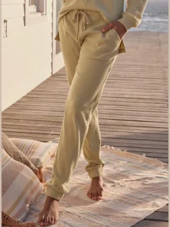 Pantalons détente en coton doux avec ceinture élastique