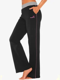 Pantalons détente larges avec bords-côtes en coton