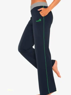 Pantalons détente larges avec bords-côtes en coton