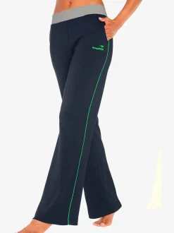 Pantalons détente larges avec bords-côtes en coton