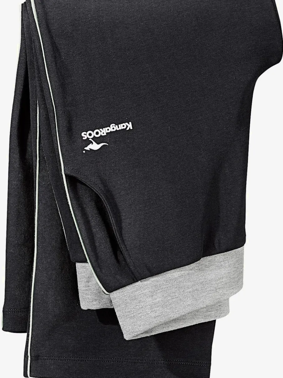 Pantalons détente larges avec bords-côtes en coton