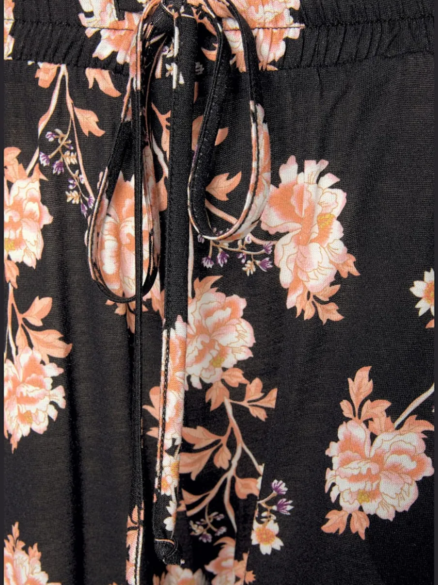Pantalons d'été légers avec impression florale et poches