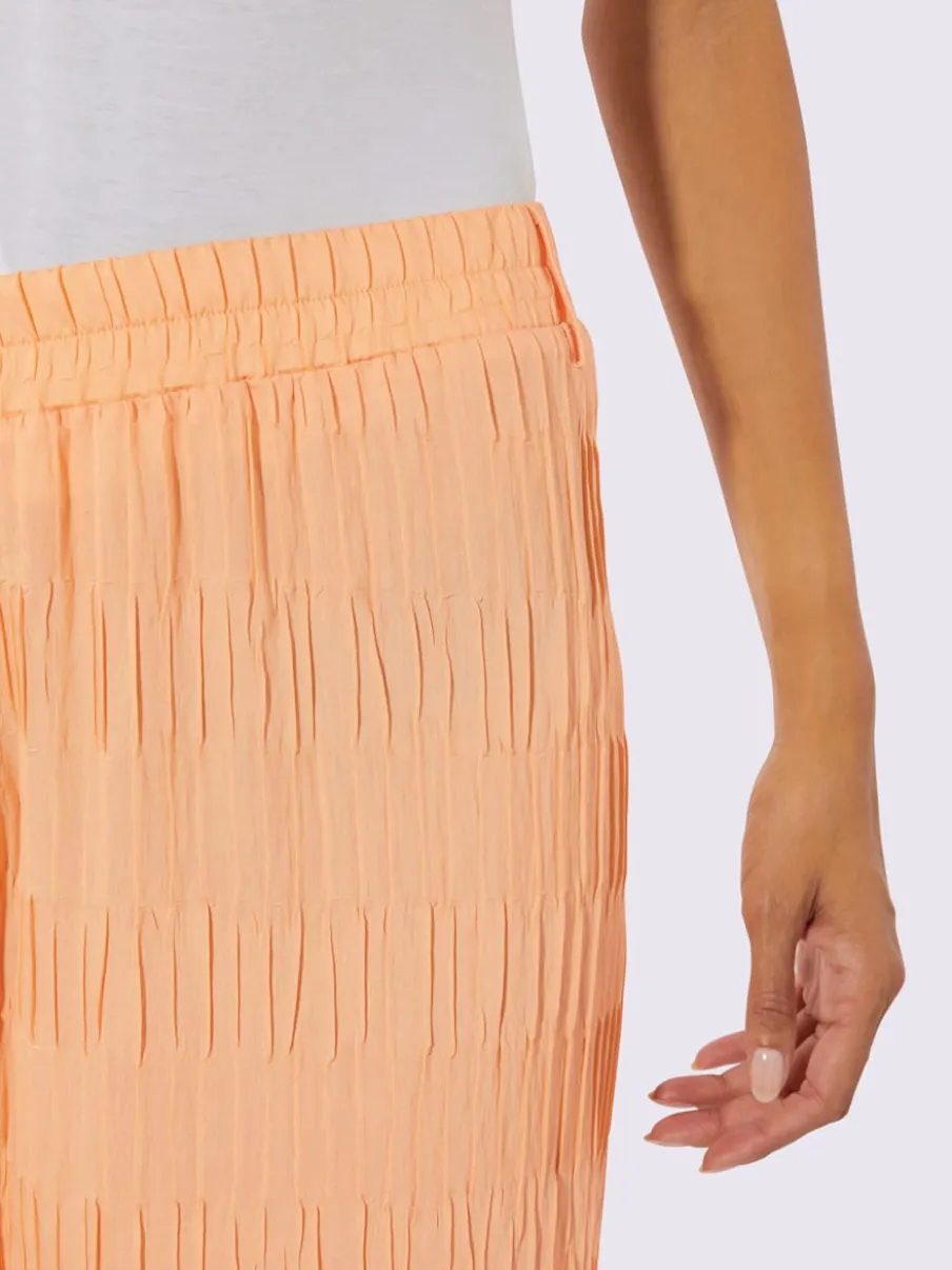 Pantalons à effet froissé avec jambes larges confortables