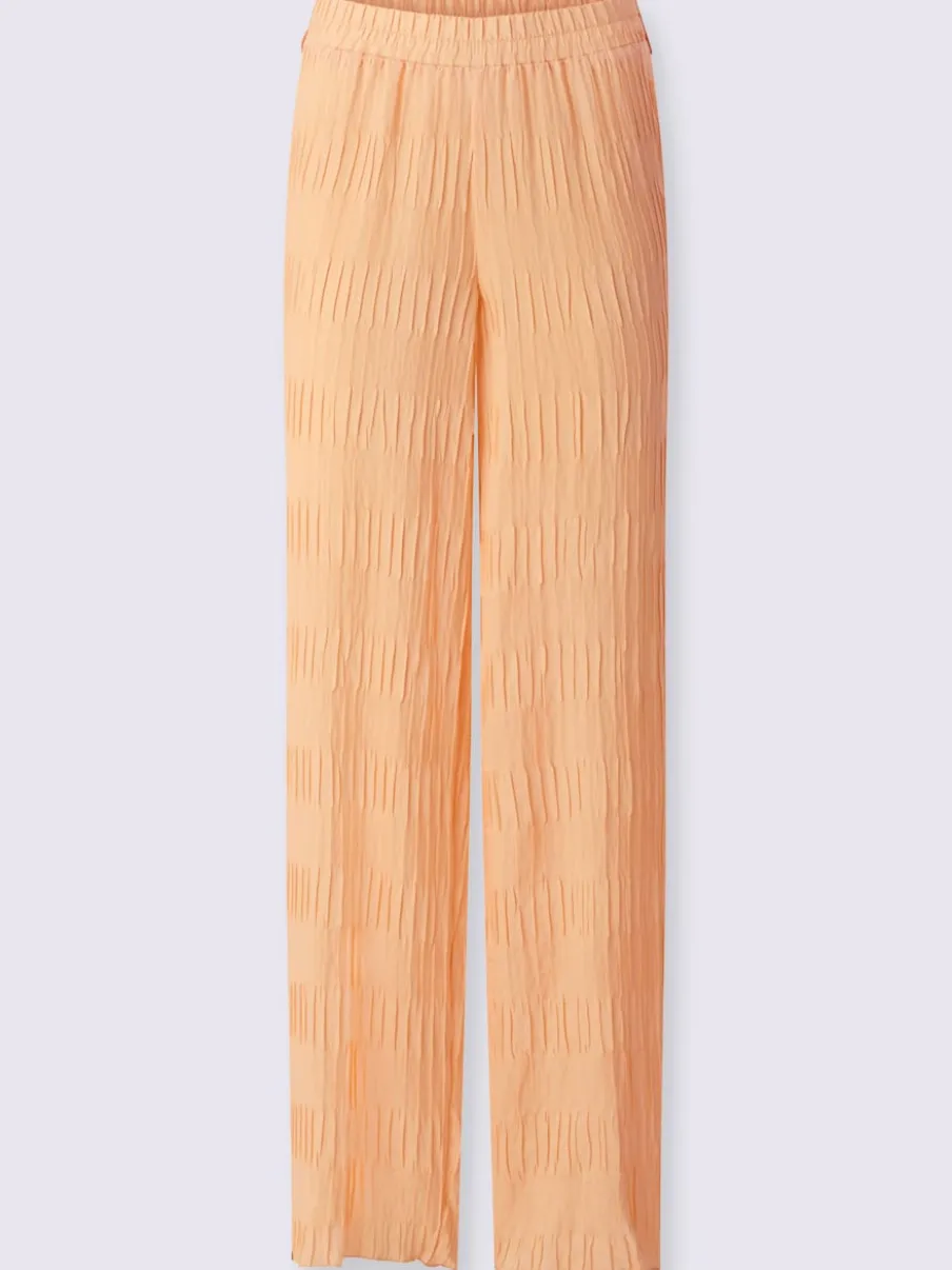 Pantalons à effet froissé avec jambes larges confortables