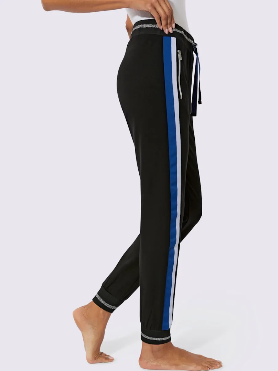 Pantalons à empiècements contrastés avec poches zippées