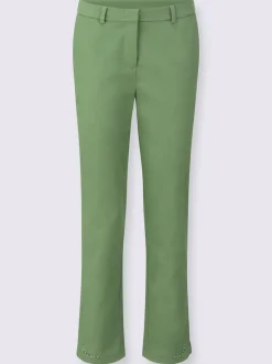 Pantalons en coton avec détails brillants et poches raffinées