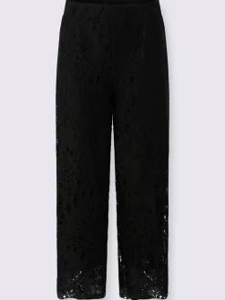 Pantalons en dentelle avec ceinture élastique et larges jambes