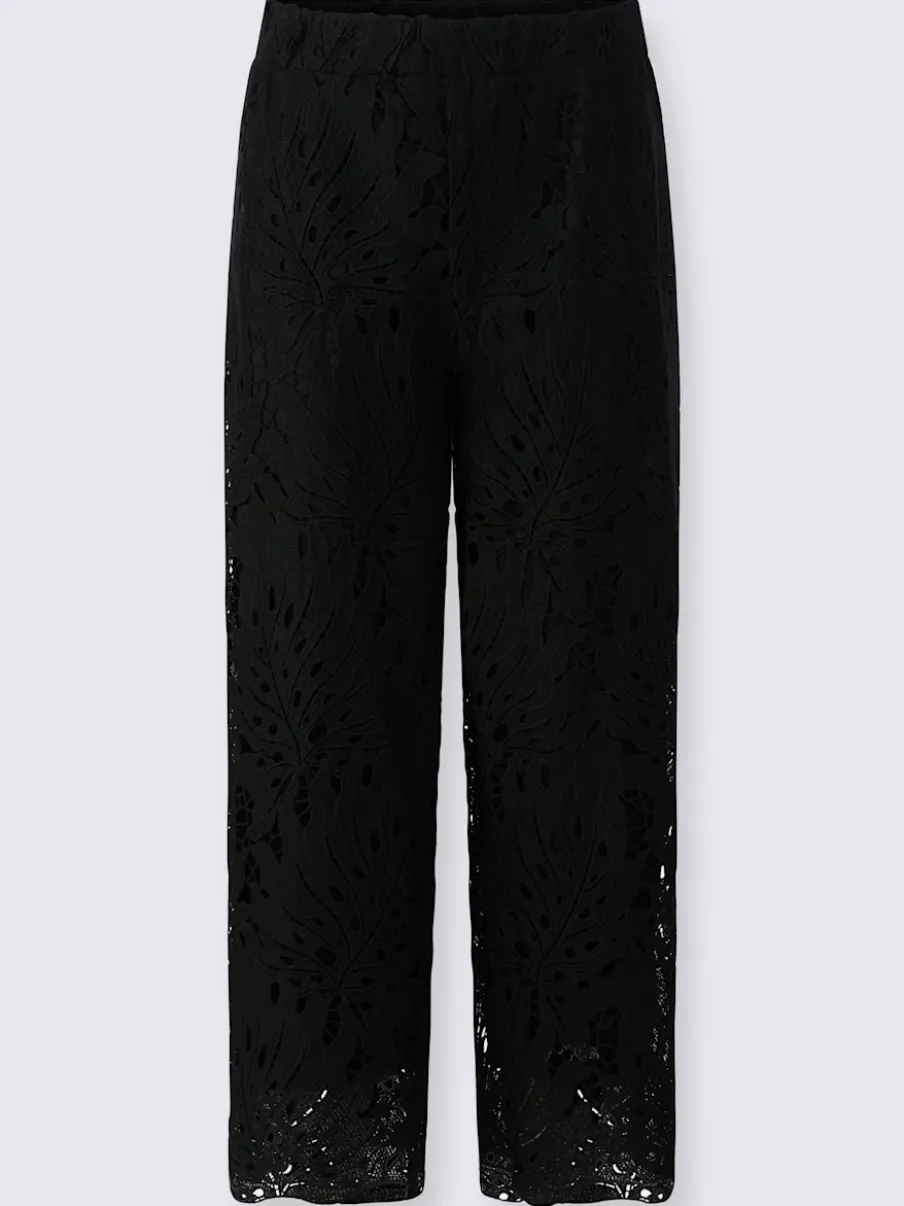 Pantalons en dentelle avec ceinture élastique et larges jambes