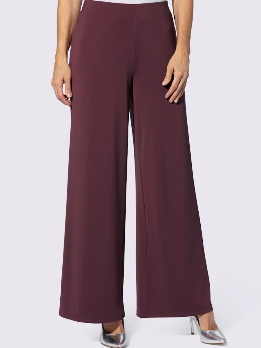 Pantalons en jersey avec ceinture élastique jambes larges
