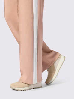 Pantalons en jersey confortables avec rayures et pierres brillantes