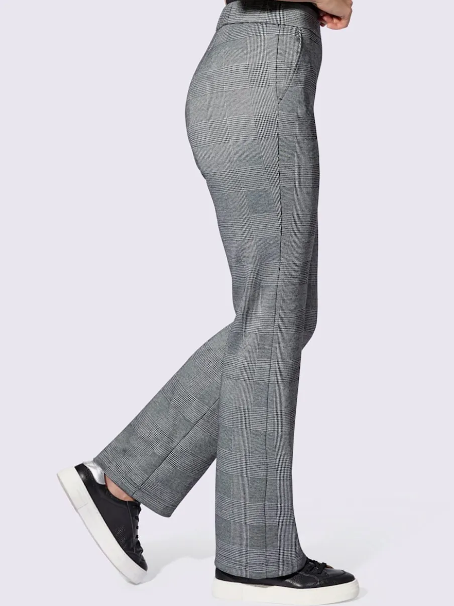 Pantalons en jersey à motif à carreaux avec poches