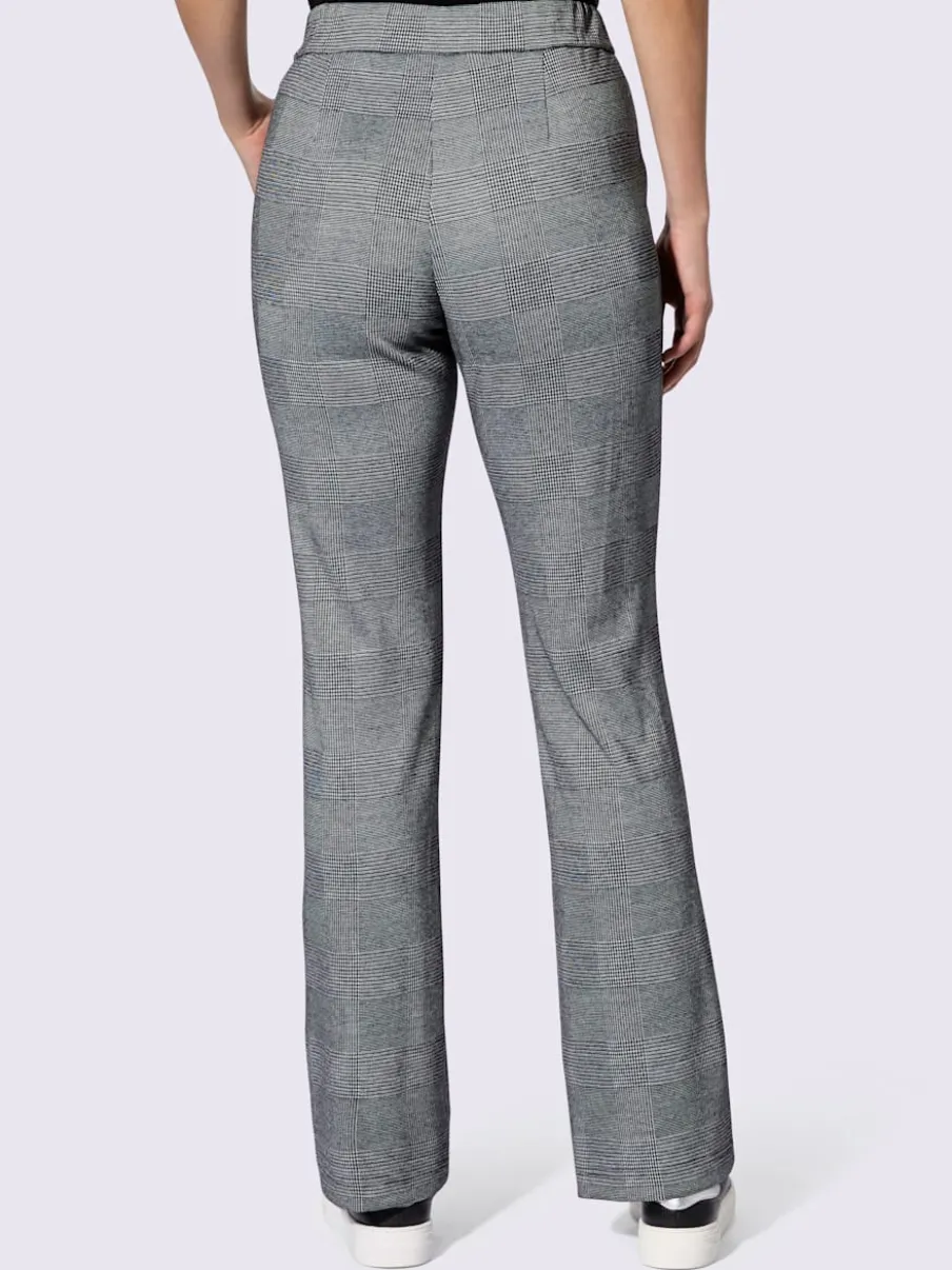 Pantalons en jersey à motif à carreaux avec poches