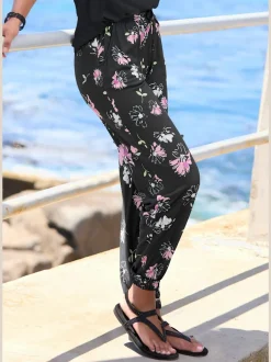 Pantalons en jersey à poches et bas élastiqués