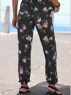 Pantalons en jersey à poches et bas élastiqués