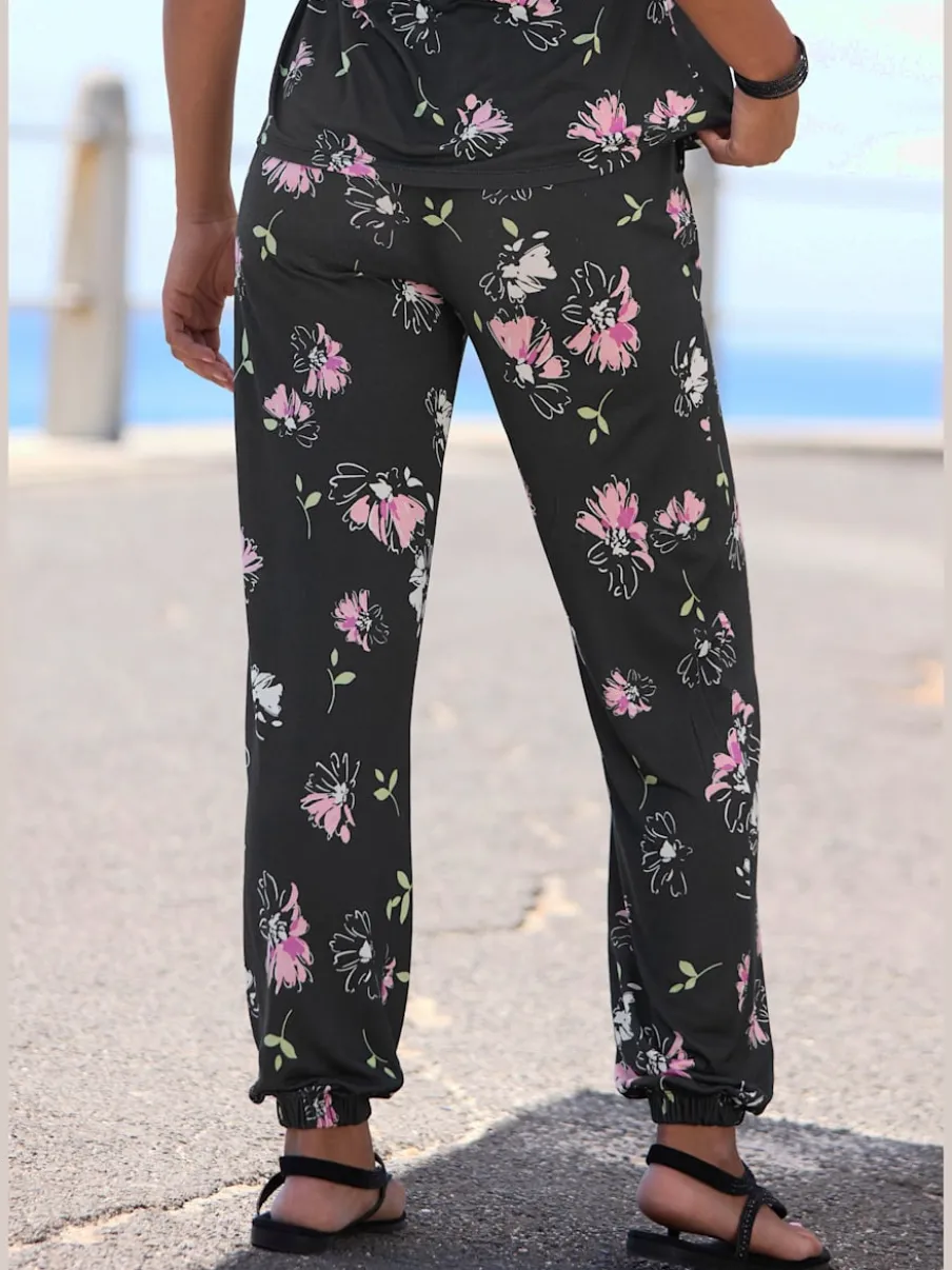 Pantalons en jersey à poches et bas élastiqués