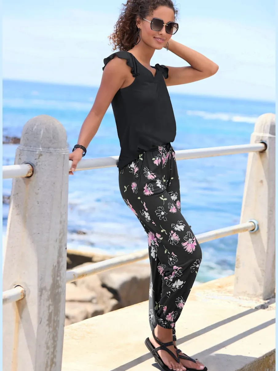 Pantalons en jersey à poches et bas élastiqués
