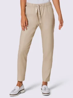 Pantalons en lin avec ceinture élastique et poches latérales