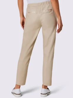 Pantalons en lin avec ceinture élastique et poches latérales
