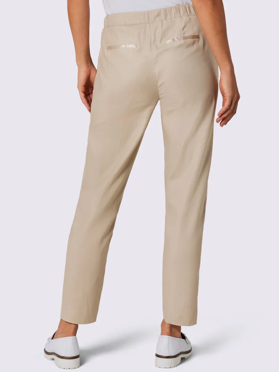 Pantalons en lin avec ceinture élastique et poches latérales