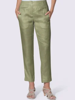 Pantalons en lin confortables avec poches fendues raffinées