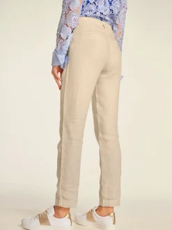 Pantalons en lin confortables avec poches fendues raffinées